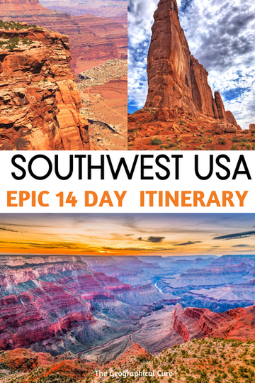 pin for two week itinerary for the Southwest USA