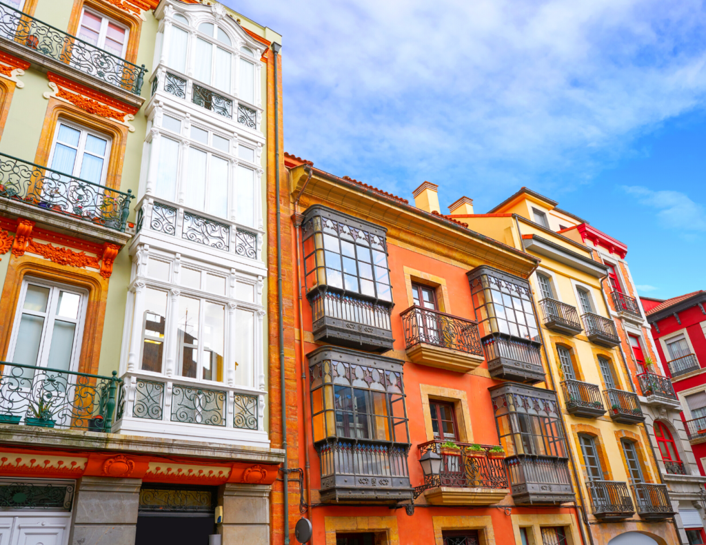 colorful facades in Oviedo