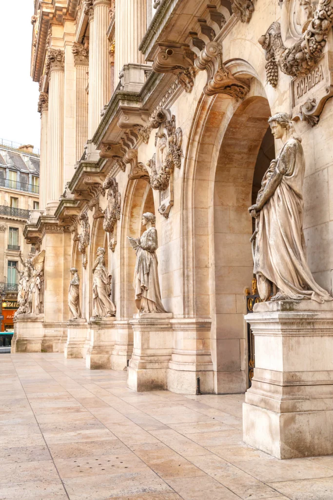 sculptures on the facade