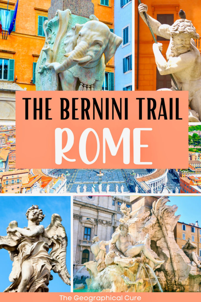 Pinterest pin for where to find Bernini's art in Rome Italy