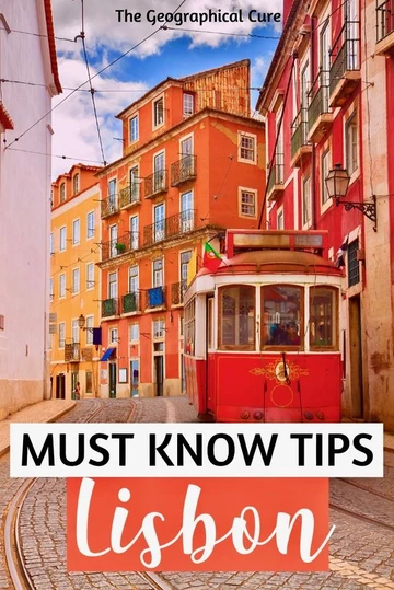 Pinterest pin for tips for visiting Lisbon