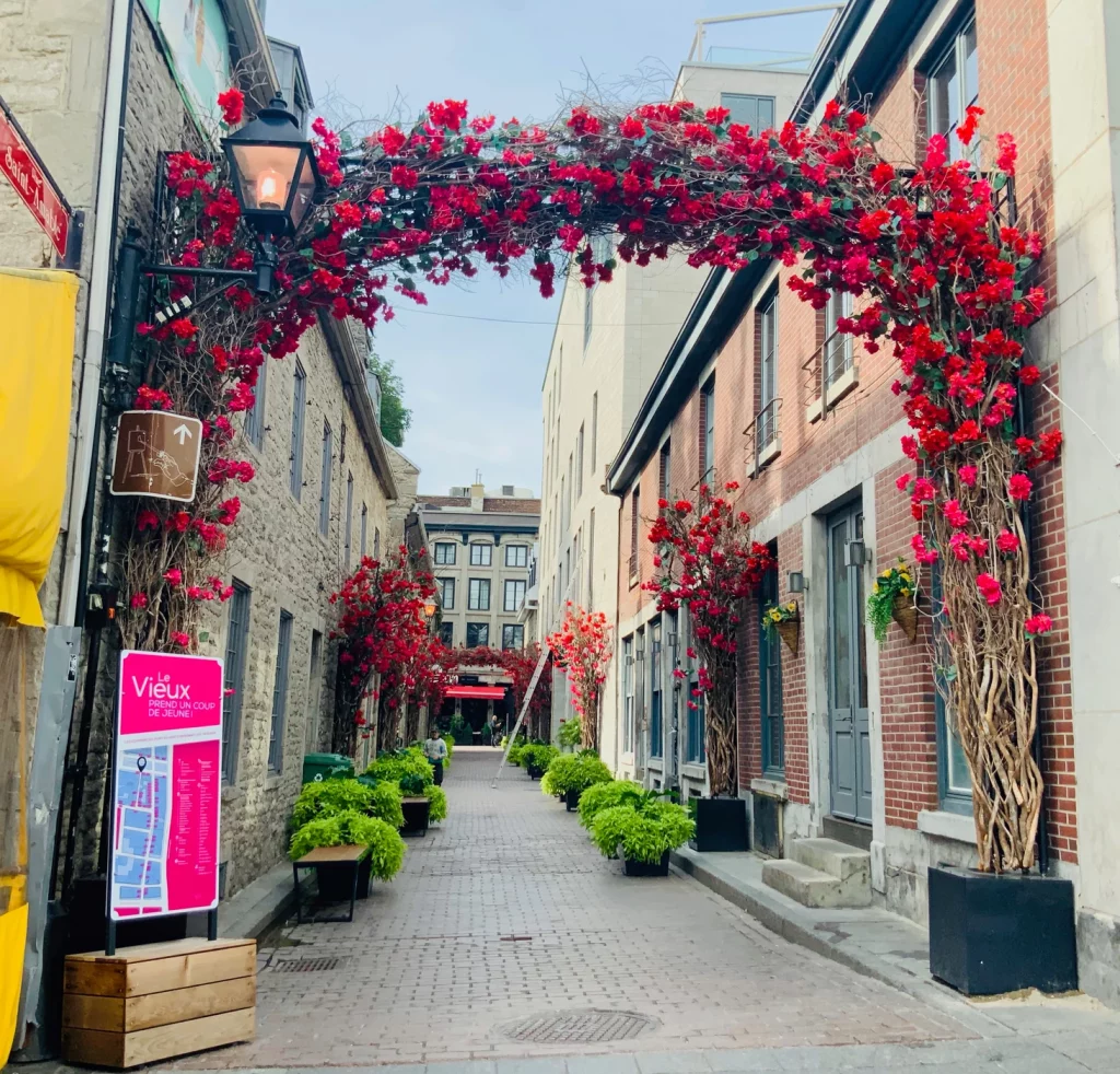 tiny lane in Old Montreal