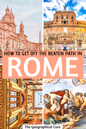 Pinterest pin for hidden gems in Rome Italy