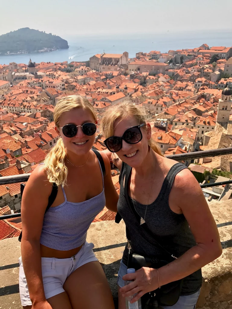 my daughter and I enjoying the views from the city walls