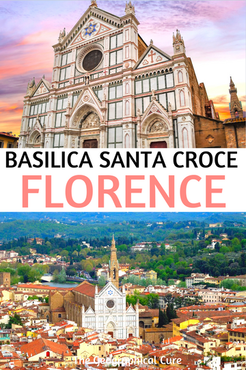 Pinterest pin guide to the Basilica of Santa Croce in Florence Italy