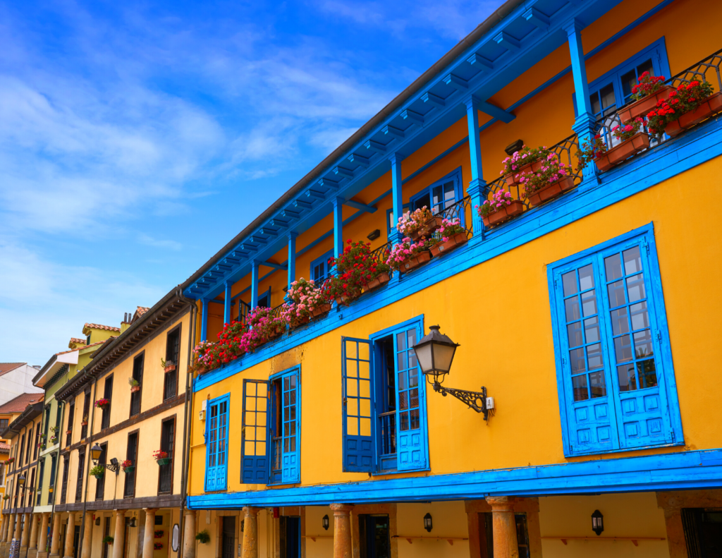 colorful facades in Oviedo