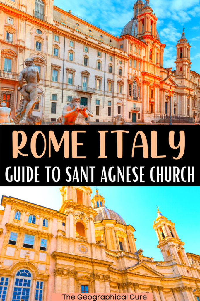Pinterest pin graphic guide to the Church of Sant'Agnese in Rome Italy