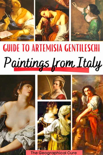 Pinterest pin for guide to the life and paintings of Artemisia Gentileschi