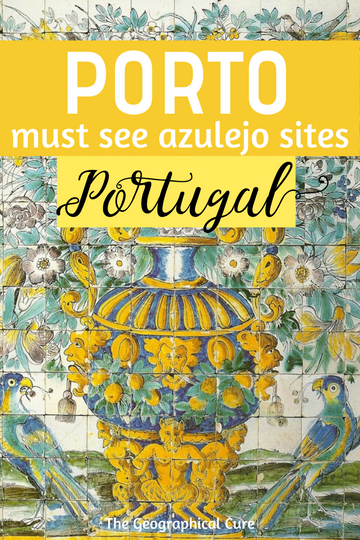 Pinterest pin for where to find azulejos in Porto Portugal