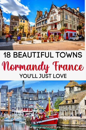Pinterest pin for guide to the most beautiful towns in Normandy