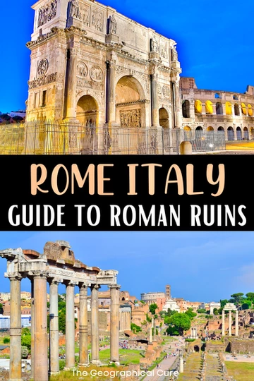 Pinterest pin for guide to Roman ruins in Rome 
