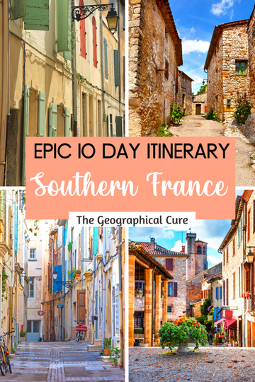 Pinterest pin for southern France itinerary