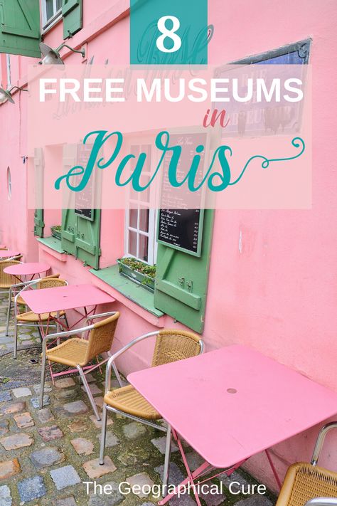 Pinterest pin for free museums in Paris