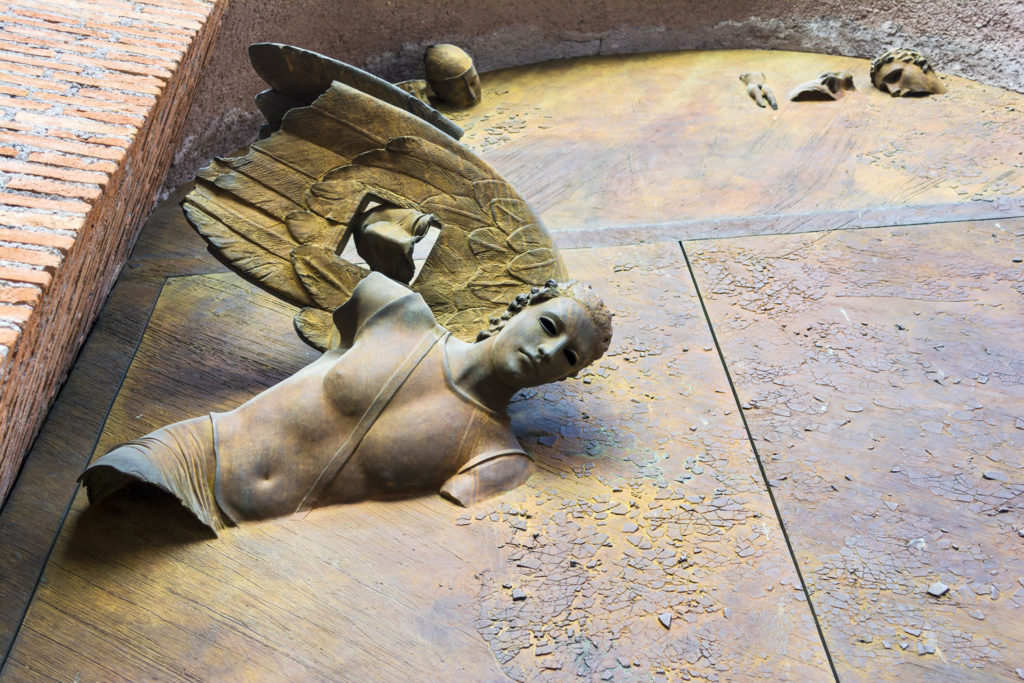 statues on the bronze doors