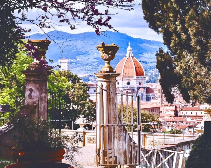 view of the Florence cityscape from the Villa Bardini, a hidden gem in Florence