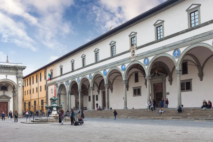  the Hospital of the Innocents in the Piazza della Santissima Annunziata