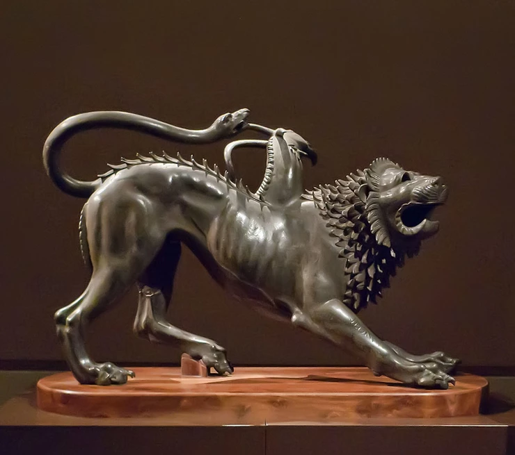 the Arezzo Chimera from the 4th century B.C.
