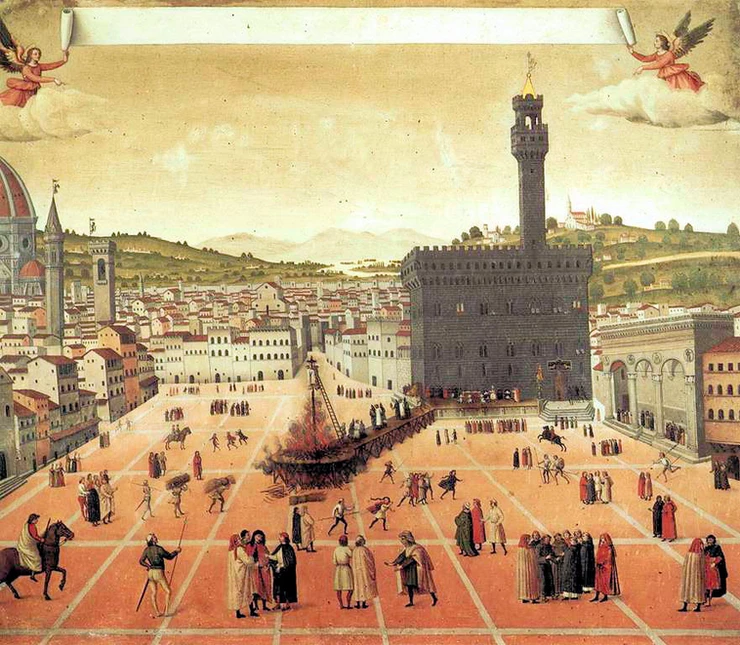 Francesco Rosselli, The Execution of Savonarola and Two Companions at Piazza della Signorina, 1498 