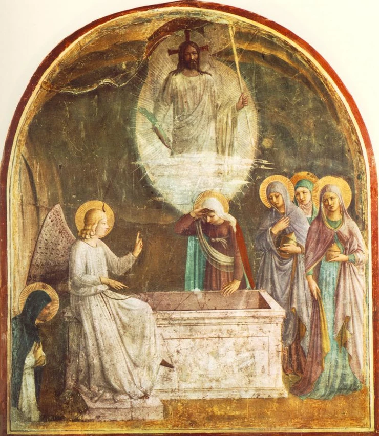 Fra Angelico, Resurrection of Christ and Women at the Tomb -- Cell 8
