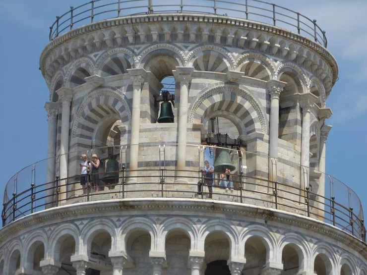  the viewing terrace at the top of the Leaning Tower of Pisa