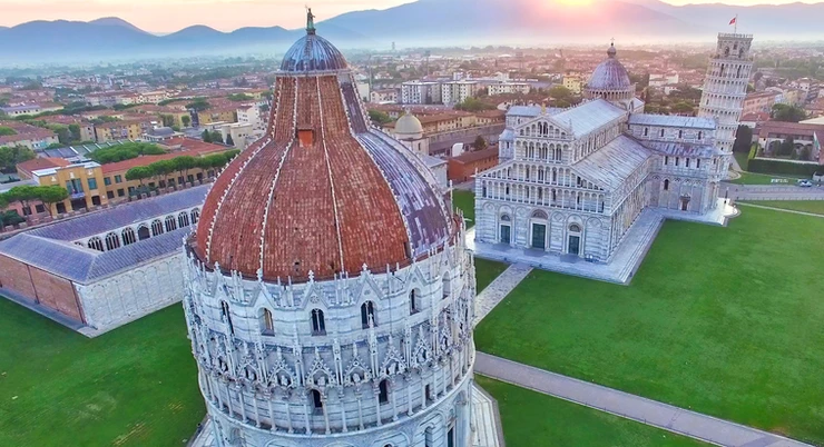 aerial view of Pisa's Field of Miracles