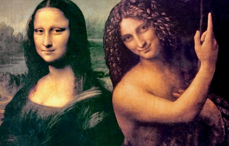 compare Mona Lisa and St. John the Baptist -- do they look like the same model?