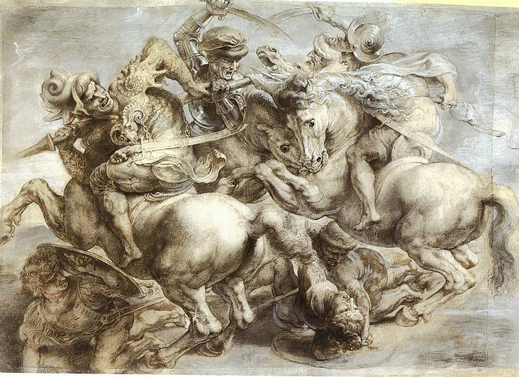 Peter Paul Rubens, Copy of Leonardo's Battle of Anghiari, 1603 -- in the Louvre
