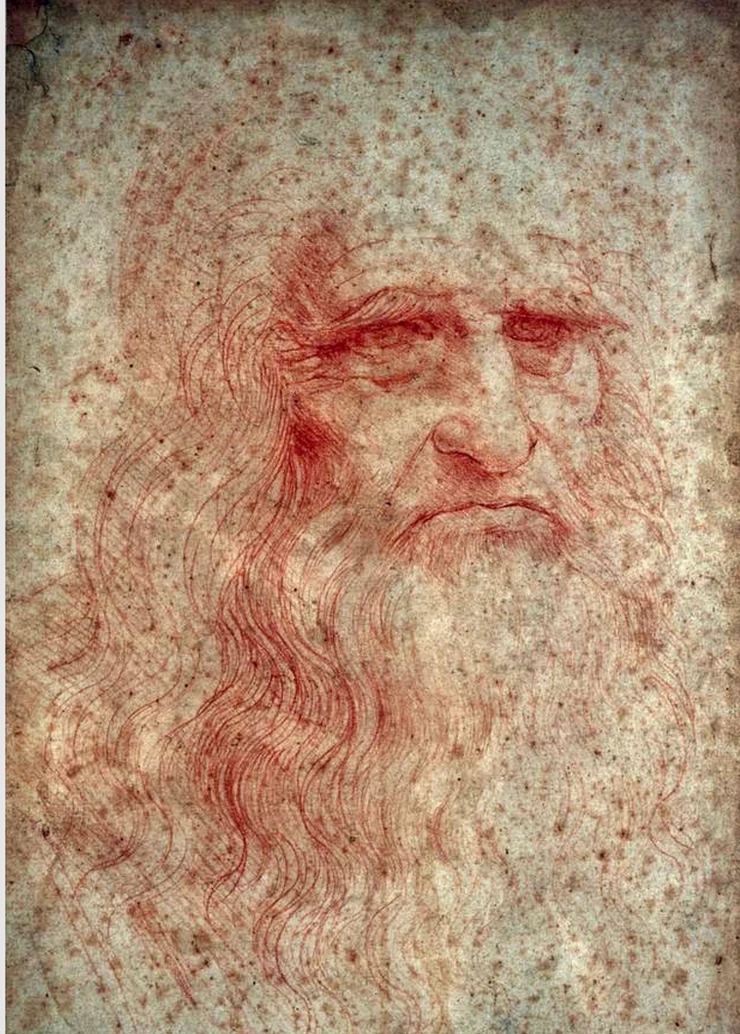 Leonardo da Vinci, Self Portrait, 1515-16 -- in the Royal Library in Turin Italy
