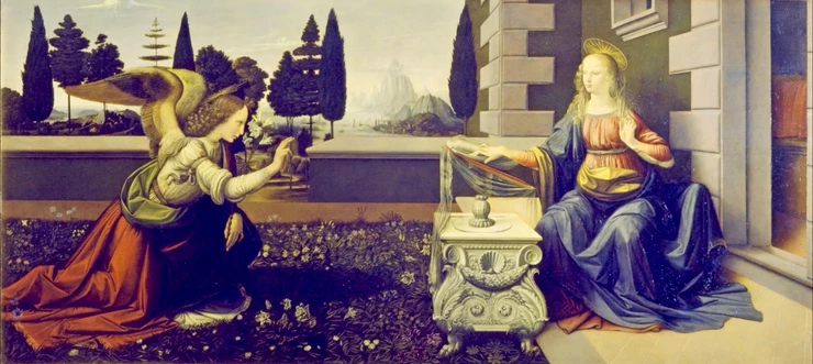 Leonardo da Vinci, The Annunciation, 1472-80
