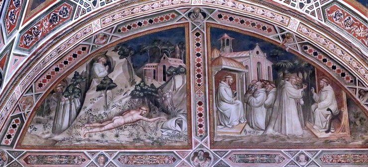 frescos in the sacristy by Spinello Aretino
