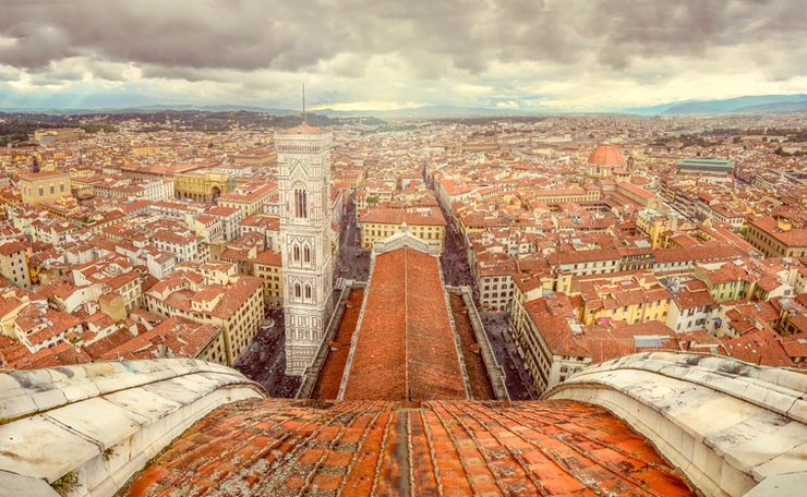 panoramic view of Florence from cupola of Duomo