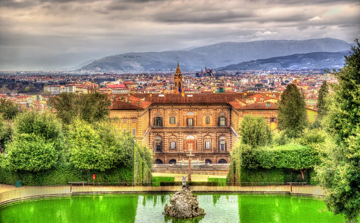 view of the Pitti Palace from the Boboli Gardens
