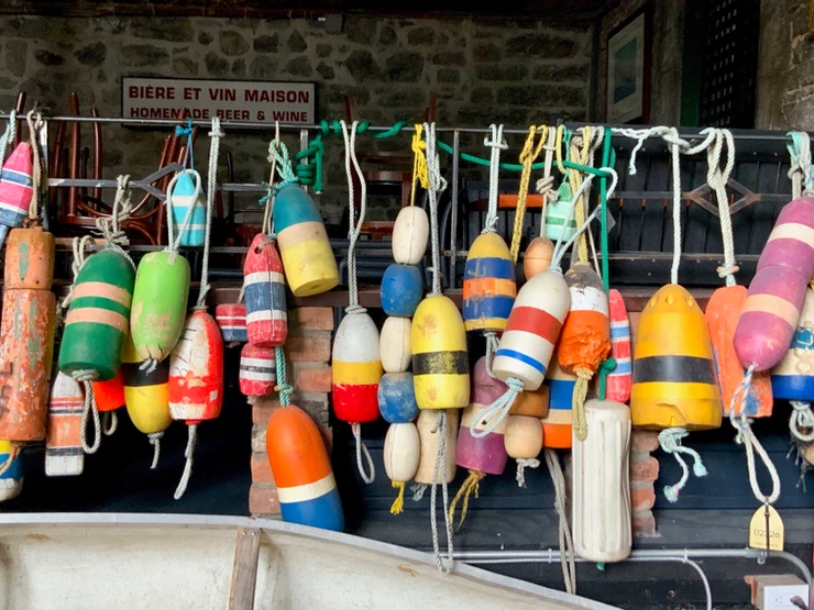 buoys on display in the Old Port 