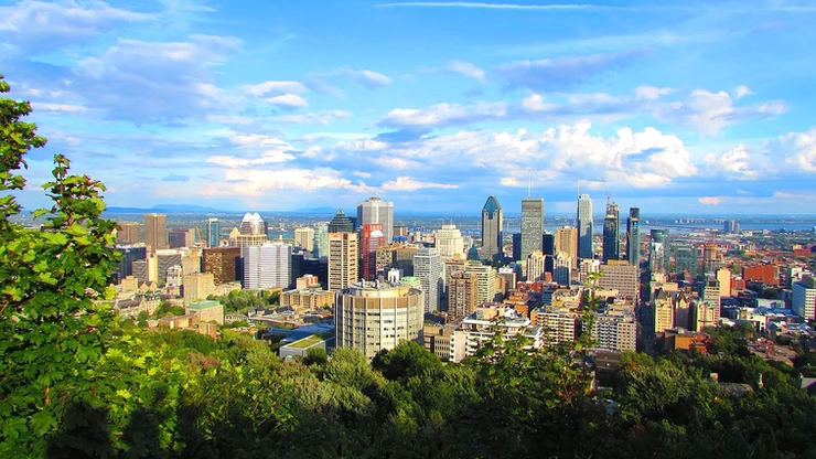 view of Montreal from Mount Royal Chaletl 
