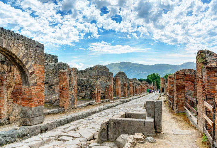 ruins of the Roman city of Pompeii, a must see landmark in Italy from Ancient Rome