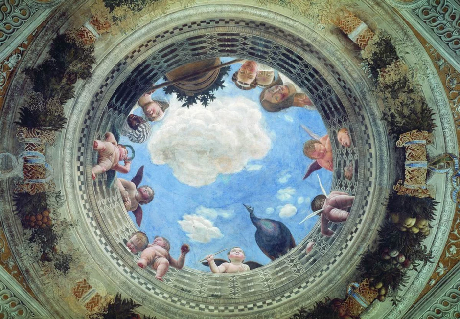 the famous illusionistic oculus of the Camera delgi Sposi