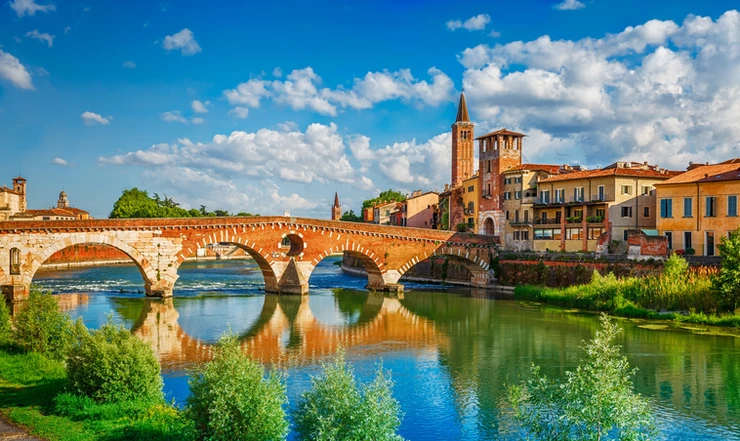 the beautiful Ponte Pietra bridge in Verona