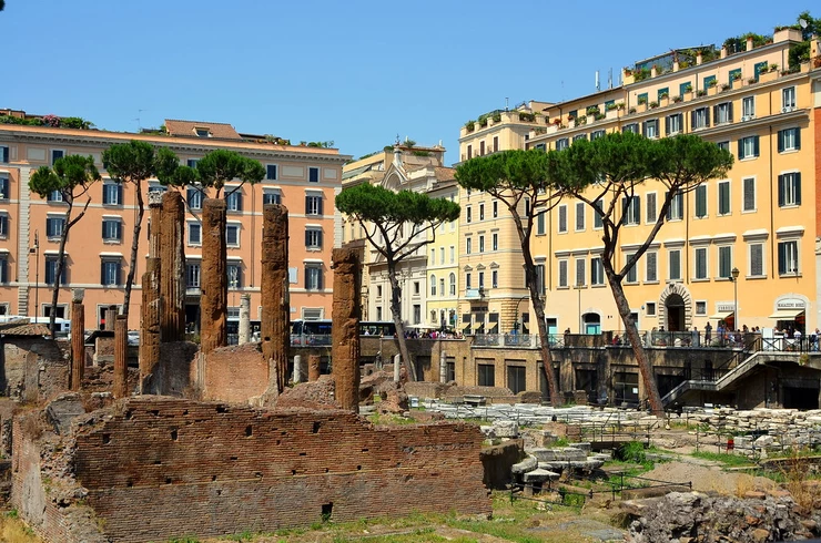 Largo di Torre Argentina, the spot where Caesar was murdered in Rome