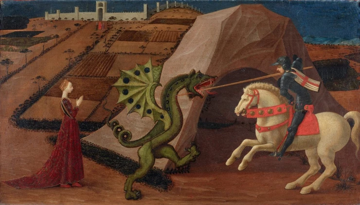 Paolo Uccello, St George and the Dragon, 1430-1435, Musee Jacquemart-Andre