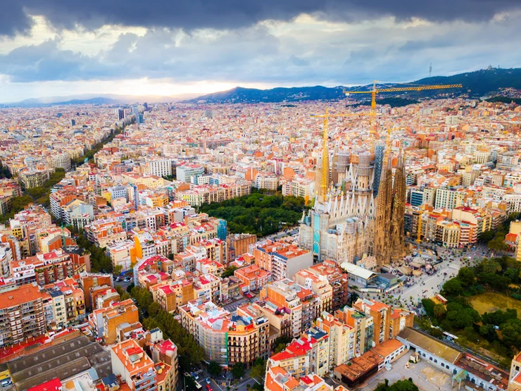aerial cityscape of Barcelona