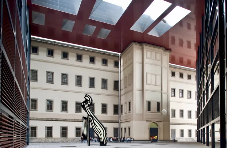 the Reina Sofia Museum with Roy Lichtenstein's 1962 Brushstroke