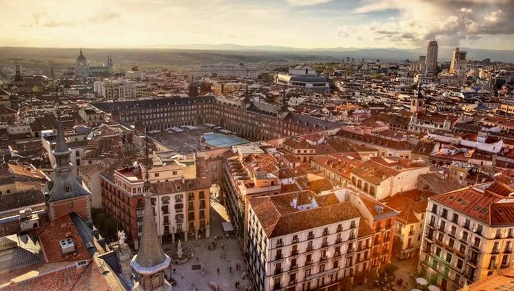 aerial view of Plaza Mayor in Madrid