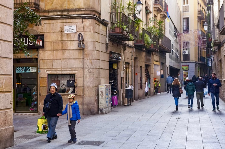 street in Barcelona's El Raval neighborhood