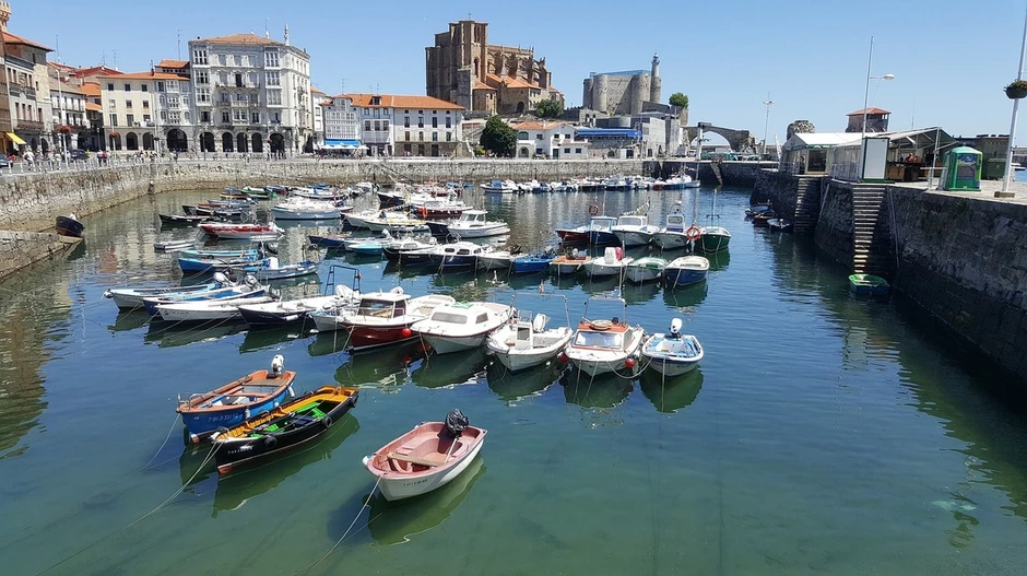 the pretty harbor of Castro Urdiales, a small fishing town in Cantabria