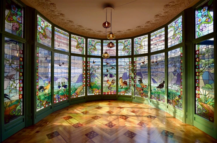 stained glass windows by Rigault in Casa LLeo Morera