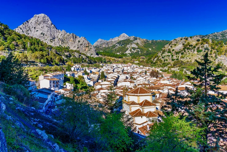 the white pueblo town of Grazalema in Andalusia