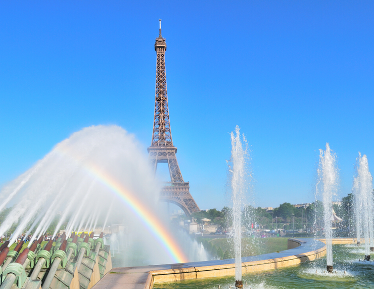 fountains at Trocadero, a great place to view the Eiffel Tower