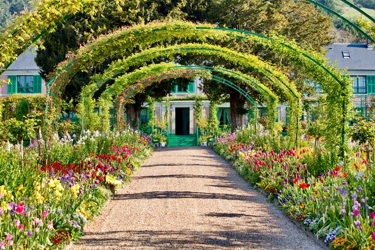 central path in Clos Normand garden in Giverny France