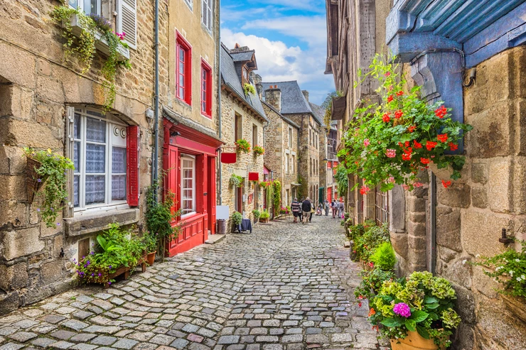 quaint town in Normandy France