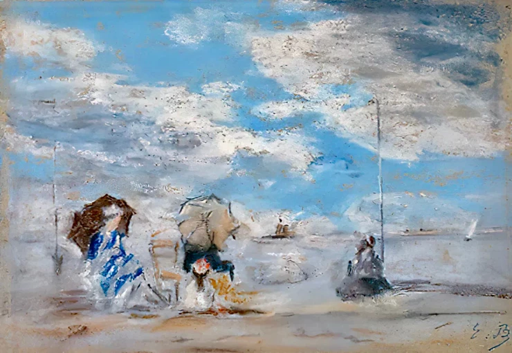 Eugene Boudin, Beach Scene at Deauville, 1882